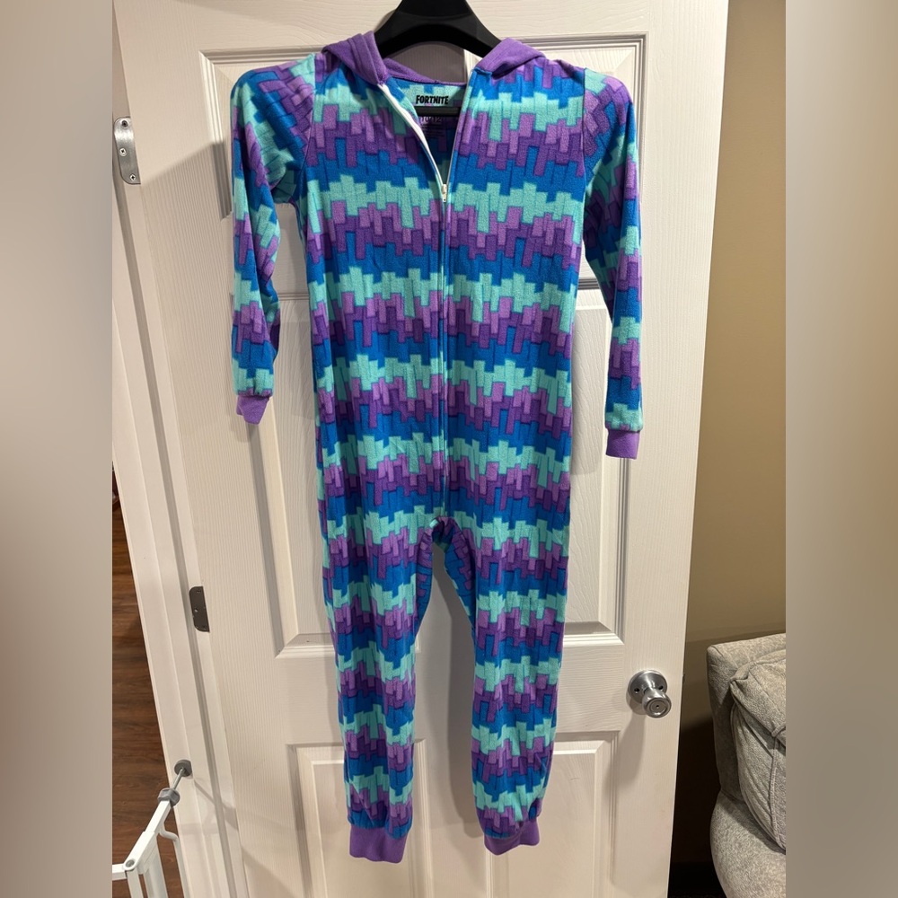 Fortnite Purple and Blue Kids Costume Pajamas Halloween
